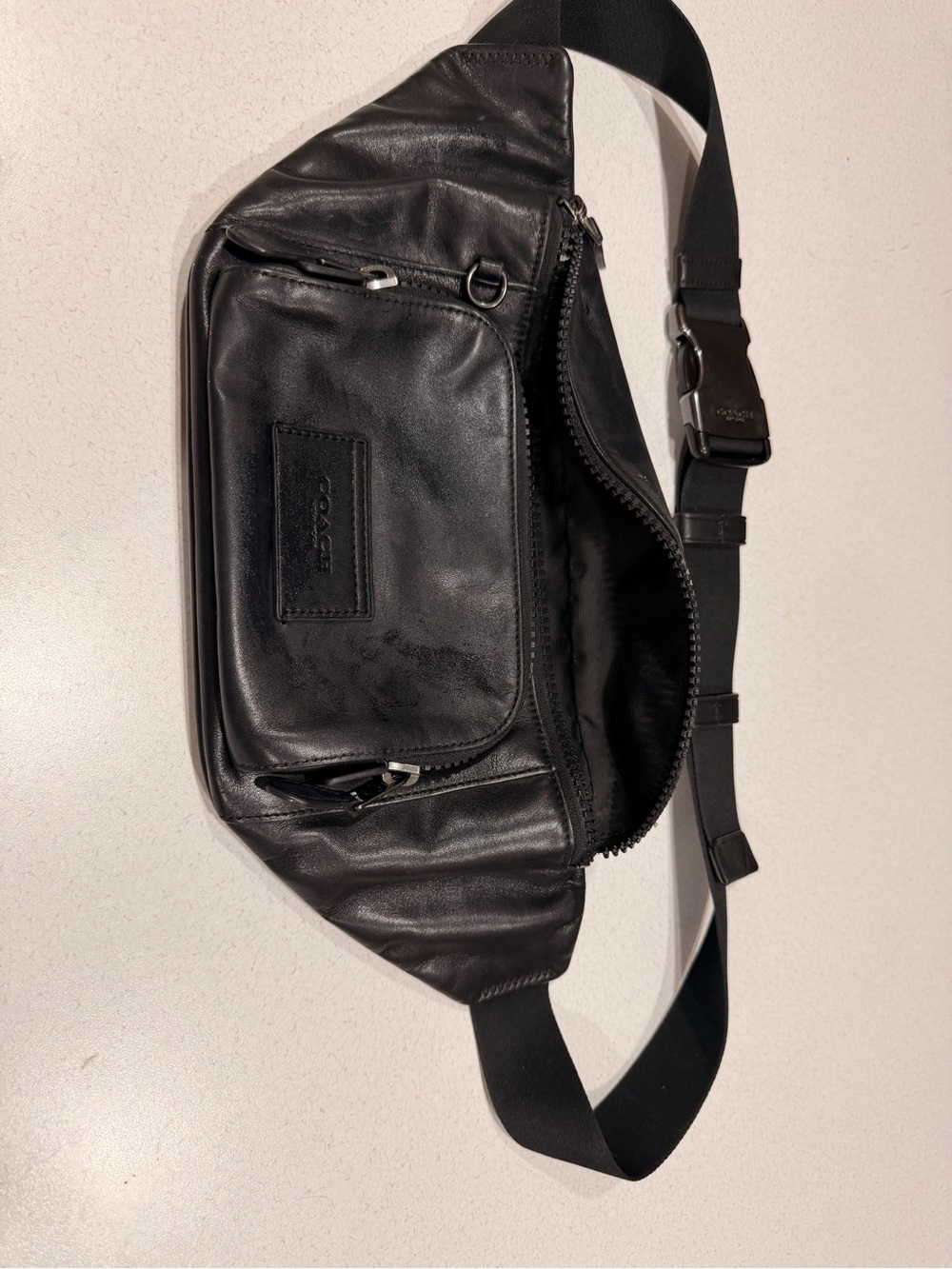 Coach Black Leather Crossbody Sling Bag